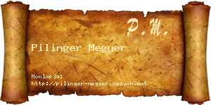 Pilinger Megyer névjegykártya